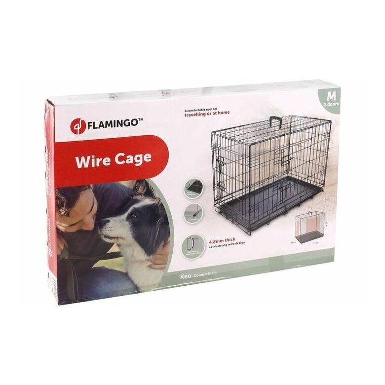 Metāla būris ar bīdāmām durvīm FLAMINGO KEO M 77x54x47 cm, melns